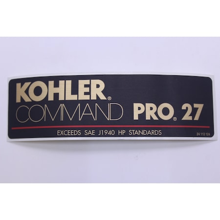 Kohler Decal 27 Hp 24 113 124-S